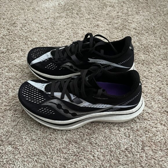 🆕NIB Saucony Endorphin Pro 2 Racing Shoes • Size 7.5 • Black / White - Picture 3 of 8